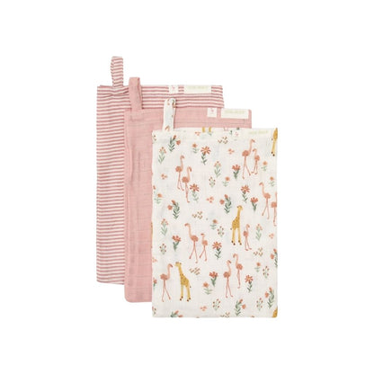 Little Dutch Gant De Toilette Blooming Safari Rose - 3 Pièces