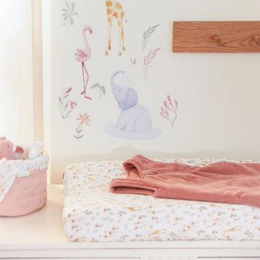 Little Dutch Housse Pour Matelas à Langer Safari Friends Blooming Safari Multi
