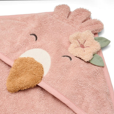 Little Dutch Badcape Safari Friends Blooming Safari Flamingo Roze B 75 x L 75 cm