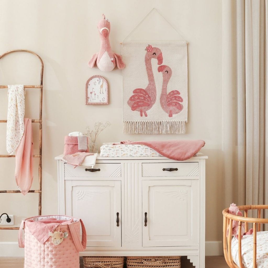 Little Dutch Tapisserie Murale Flamant Rose Blooming Safari Rose 