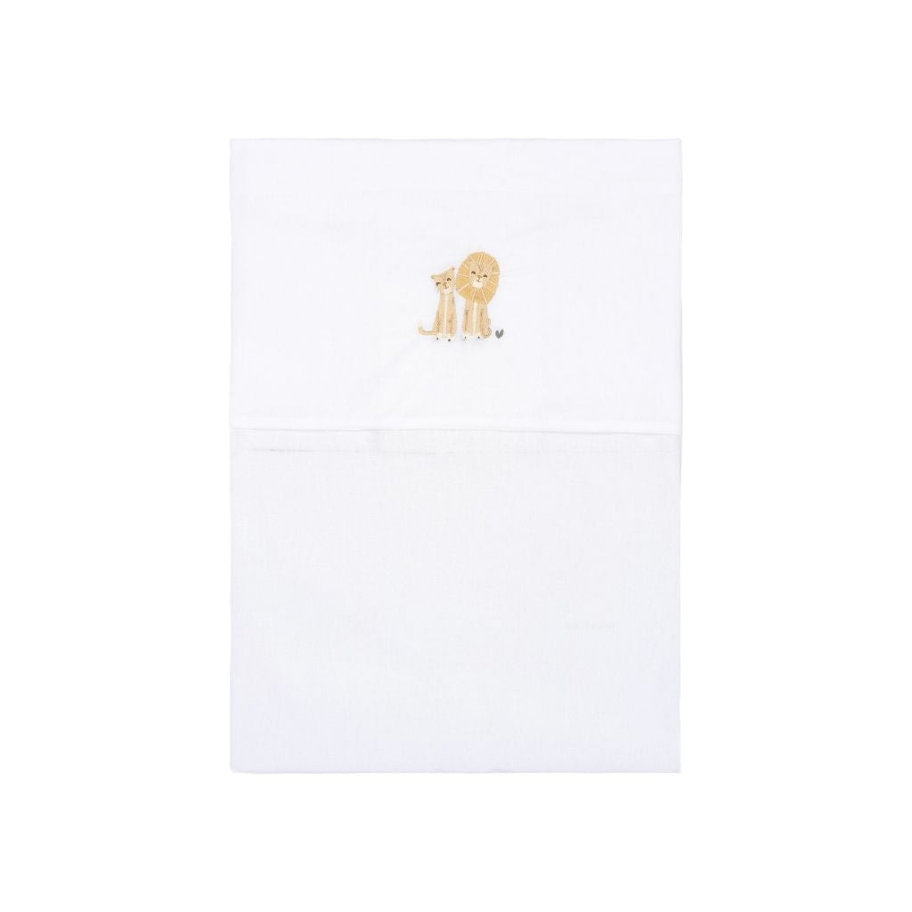 Little Dutch  Drap Pour Berceau Lion  Safari Wonders Blanc Lg 70 x L 100 cm 