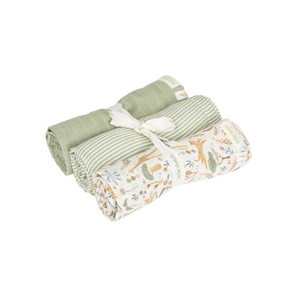 Little Dutch Essuie Tetra Safari Wonders Vert L 70 x Lg 70 cm - 3 Stuks