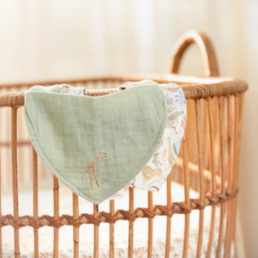 Little Dutch Bavoir Bandana Safari Friends Safari Wonders Vert - 2 Pièces 