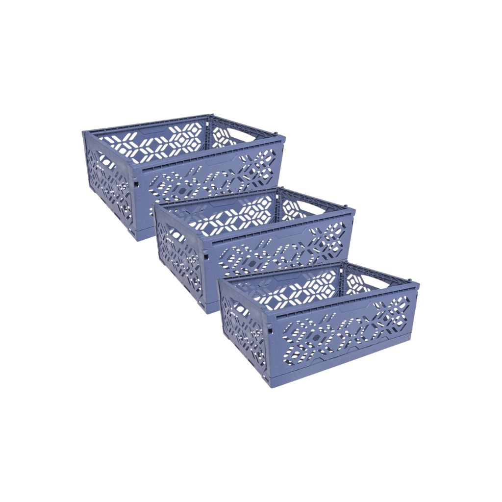 Dreambee Bac Pliant Essentials Midi Bleu Gris Foncé - 3 Pièces