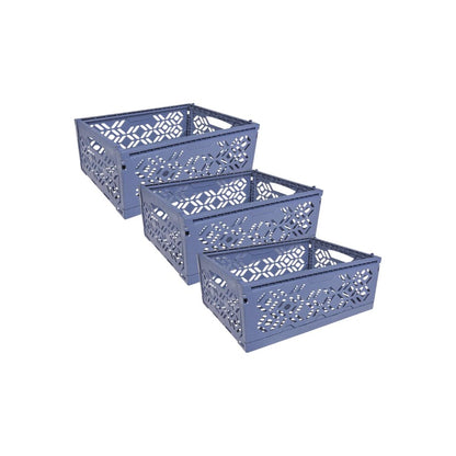 Dreambee Bac Pliant Essentials Midi Bleu Gris Foncé - 3 Pièces