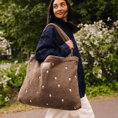 Joolz x Studio Noos 2-en-1 Poussette Day5 Hazel Brown / White Hearts + Nacelle Hazel Brown / White Hearts + Mom Bag White Hearts 
