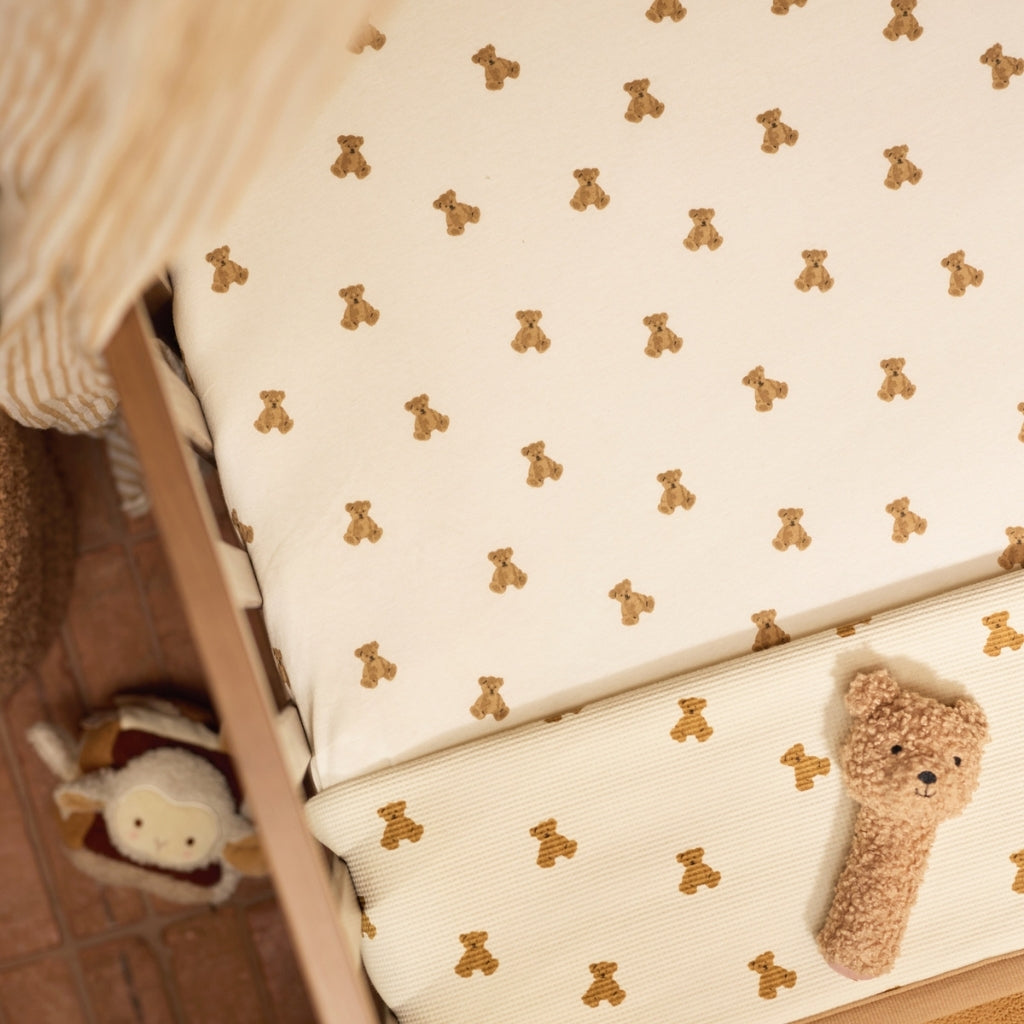 Jollein Deken Voor Wieg Mini Teddy Bear Little Waffle / Fluffy Multi B 75 x L 100 cm