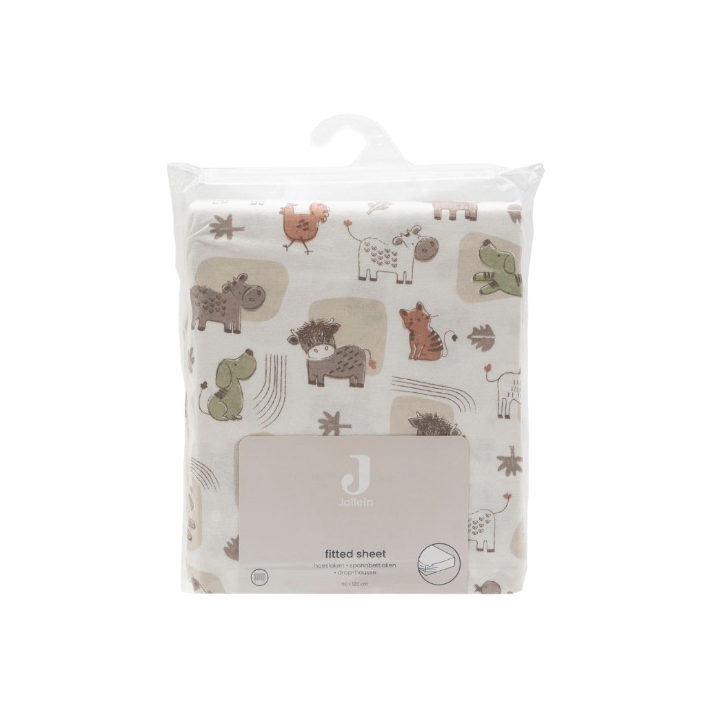 Jollein Drap-housse Pour Lit Jersey Barn Buddies Multi Lg 60 x L 120 cm