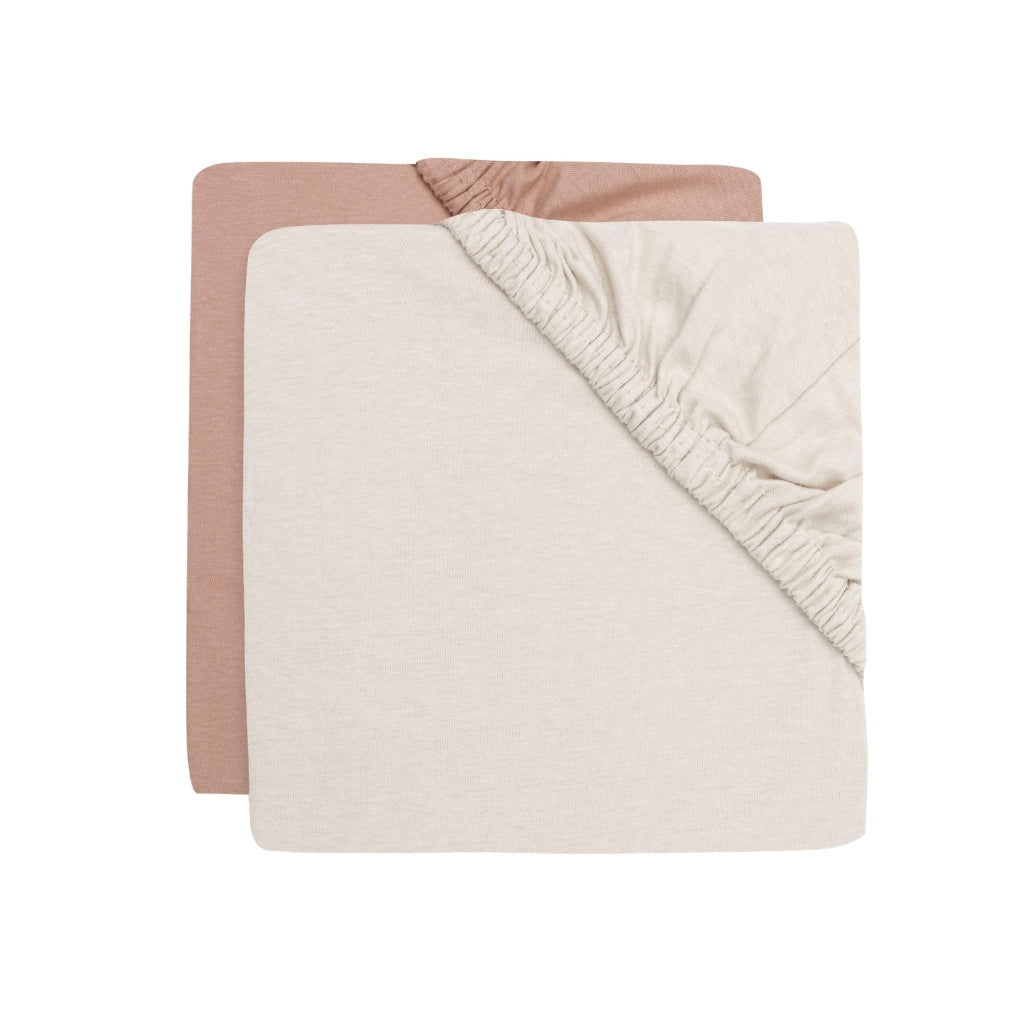 Jollein Drap-housse Pour Lit Jersey Light Terra / Oatmeal Lg 60 x L 120 cm – 2 Pièces
 