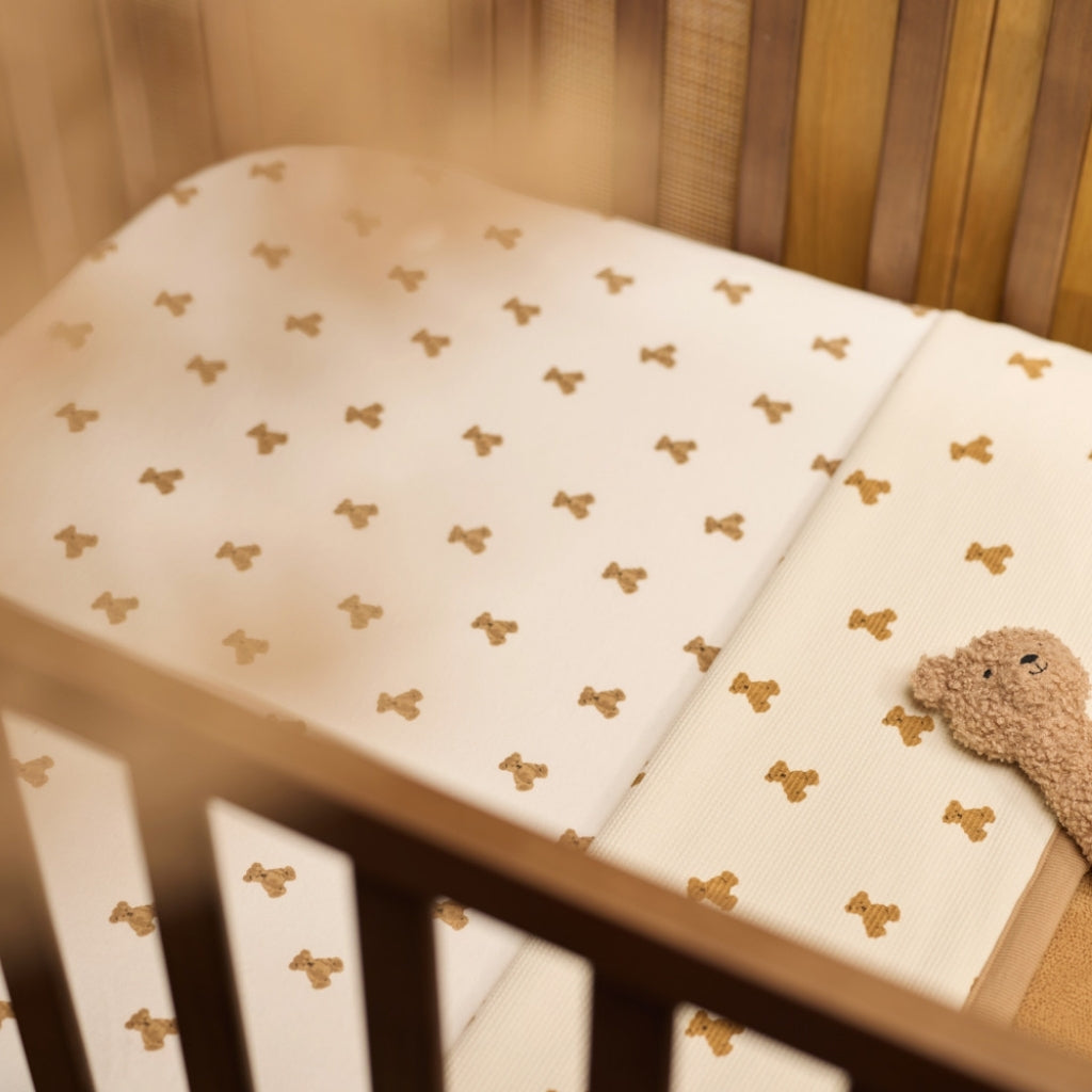 Jollein Hoeslaken Voor Bed Jersey Mini Teddy Bear Multi B 60 x L 120 cm