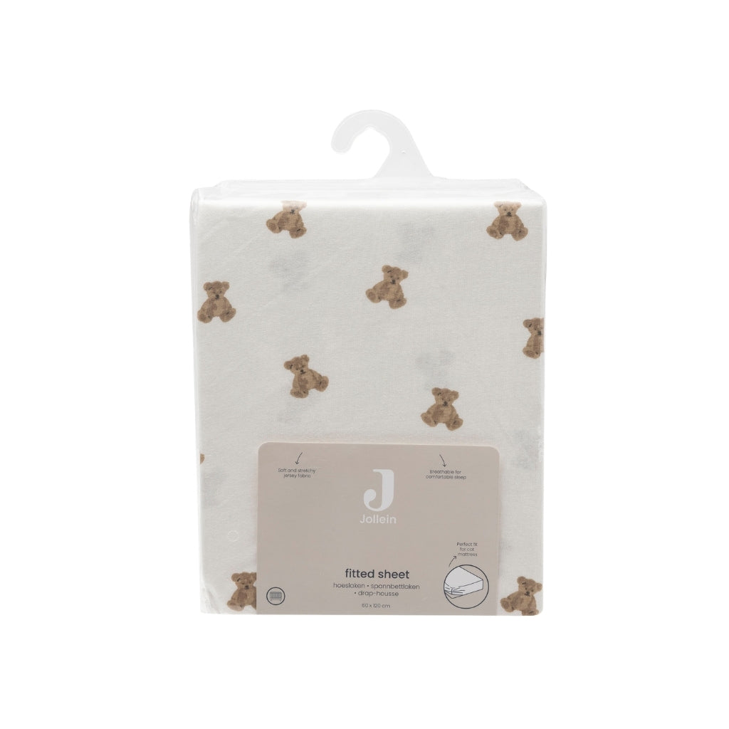 Jollein Hoeslaken Voor Bed Jersey Mini Teddy Bear Multi B 60 x L 120 cm