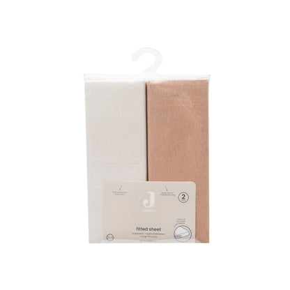 Jollein Drap-housse Pour Lit Jersey Light Terra / Oatmeal Lg 70 / 75 x L 140 / 150 cm – 2 Pièces