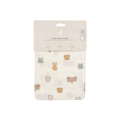 Jollein Hydrofiel Washandje Jollies Multi – 3 Stuks