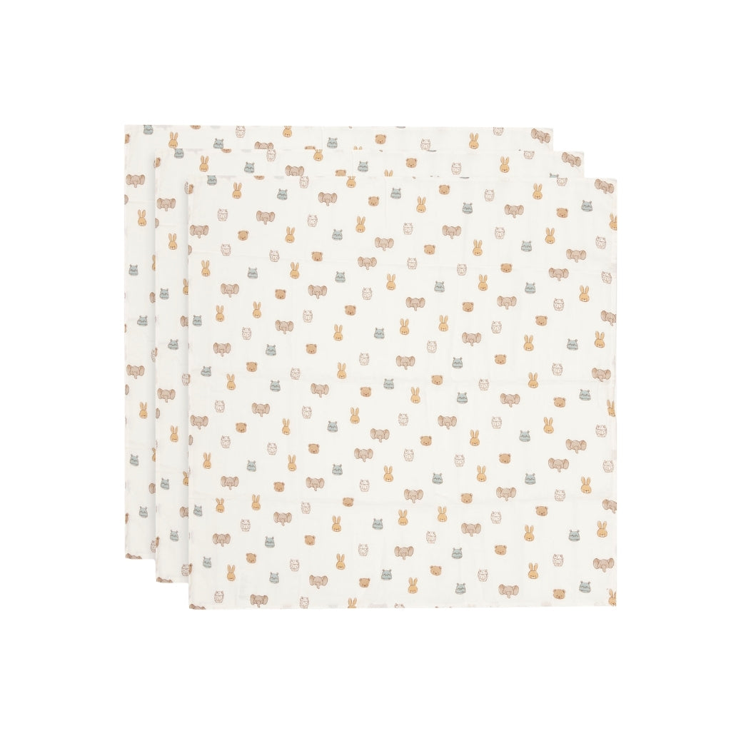 Jollein Tetradoek Jollies Multi B 70 x L 70 cm – 3 Stuks