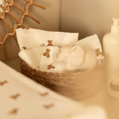 Jollein Tetradoek Mini Teddy Bear Multi B 70 x L 70 cm – 3 Stuks