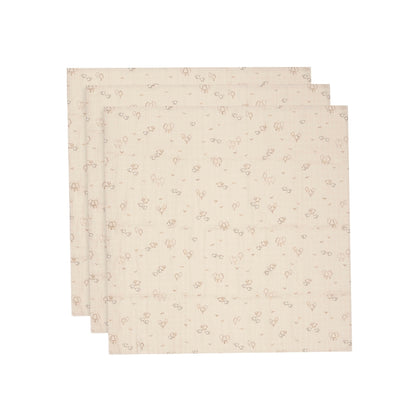 Jollein Tetradoek Woolly Multi B 70 x L 70 cm – 3 Stuks