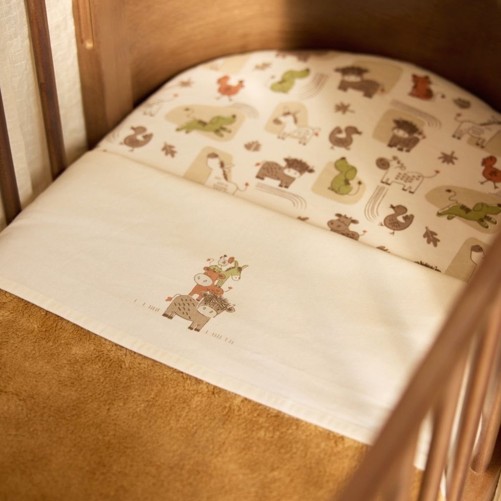 Jollein Drap Pour Berceau Barn Buddies Multi Lg 75 x L 100 cm