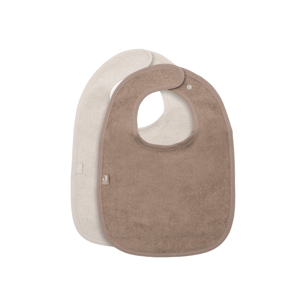 Jollein Bavoir En Tissu éponge Sand / Milky Coffee – 2 Pièces