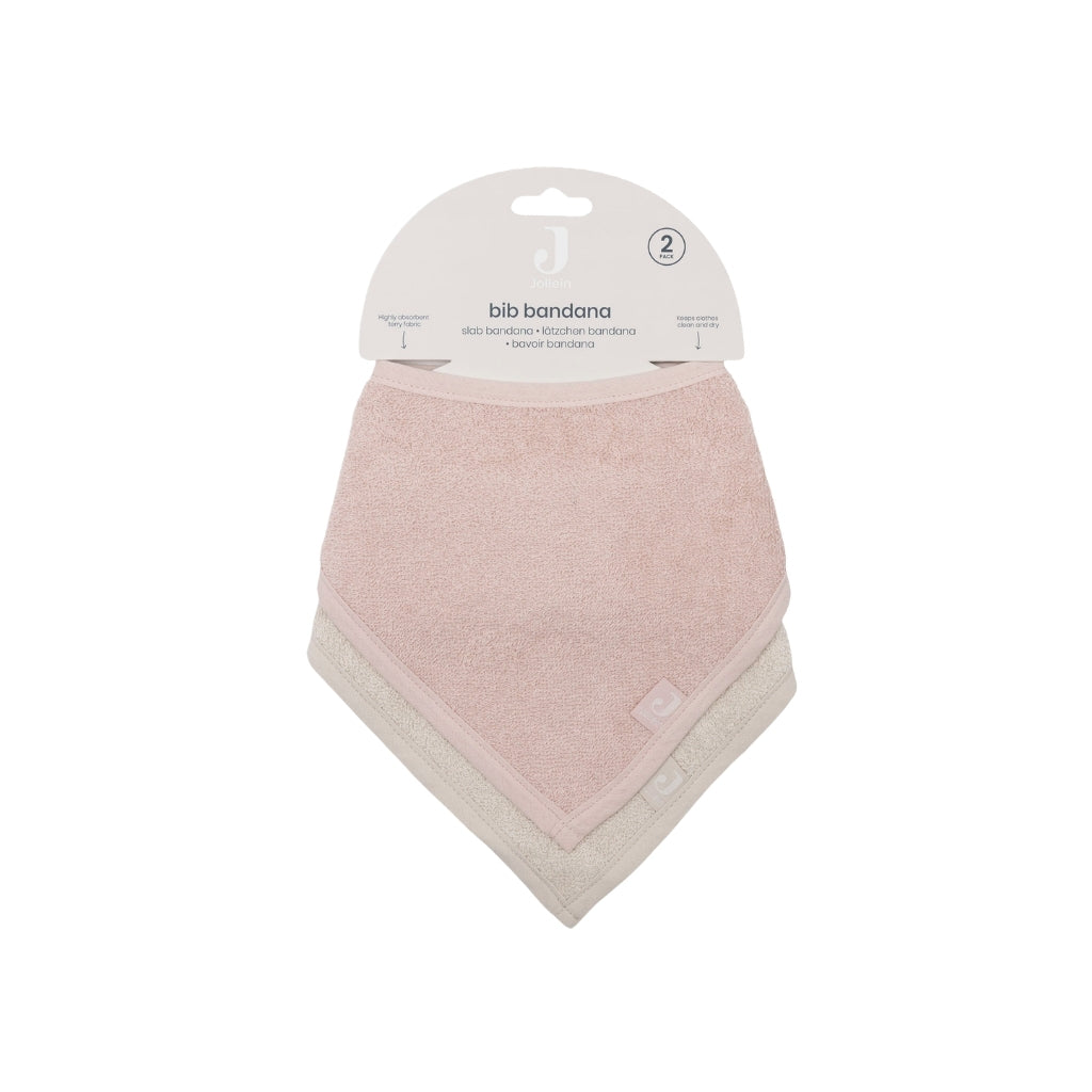 Jollein Bandana Slab Silk Rose / Sand – 2 Stuks