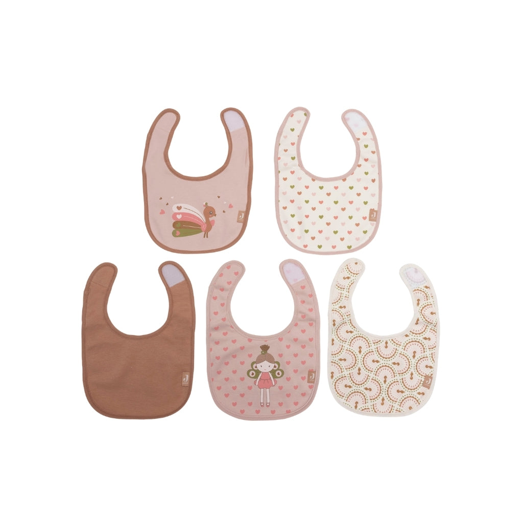 Jollein Slabbetje Jersey Waterbestendig Soft Plumes Multi – 5 Stuks