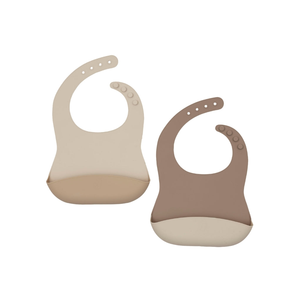 Jollein Slabbetje Siliconen Natural Shades – 2 Stuks
