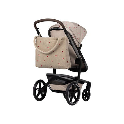Joolz x Studio Noos 2-en-1 Poussette Day5 Sandy Taupe / Red Hearts + Nacelle Sandy Taupe / Red Hearts + Mom Bag Red Hearts