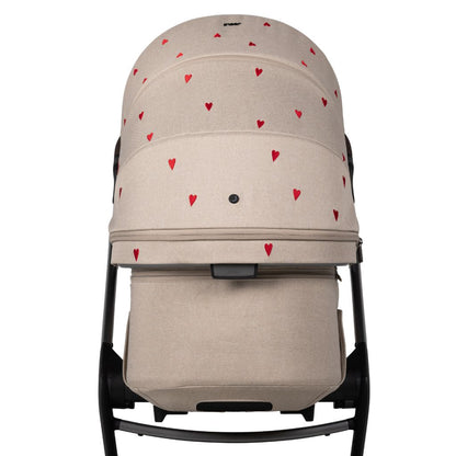 Joolz x Studio Noos 2-en-1 Poussette Day5 Sandy Taupe / Red Hearts + Nacelle Sandy Taupe / Red Hearts + Mom Bag Red Hearts