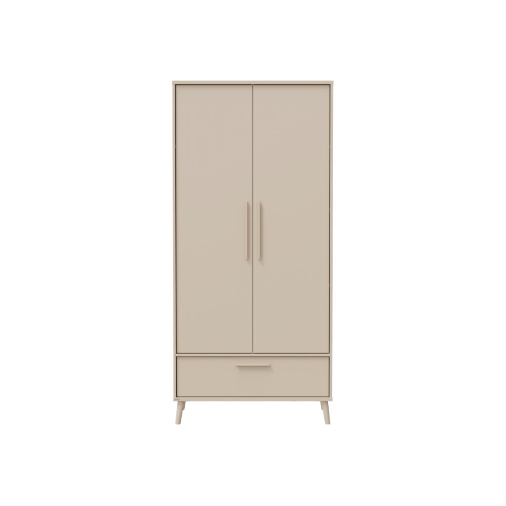 PAIDI Armoire à 2 Portes et 1 Tiroir Eefje Uni Cashmere Beige
