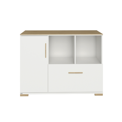PAIDI Commode à 1 Porte Et 1 Tiroir Enie White   