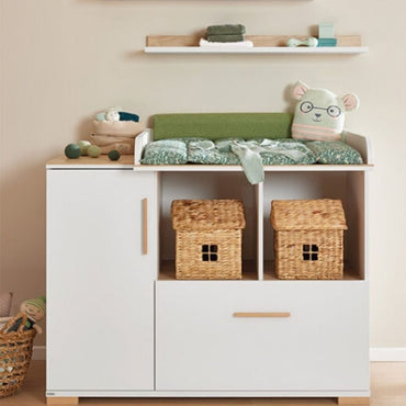 PAIDI Commode à 1 Porte Et 1 Tiroir Enie White   