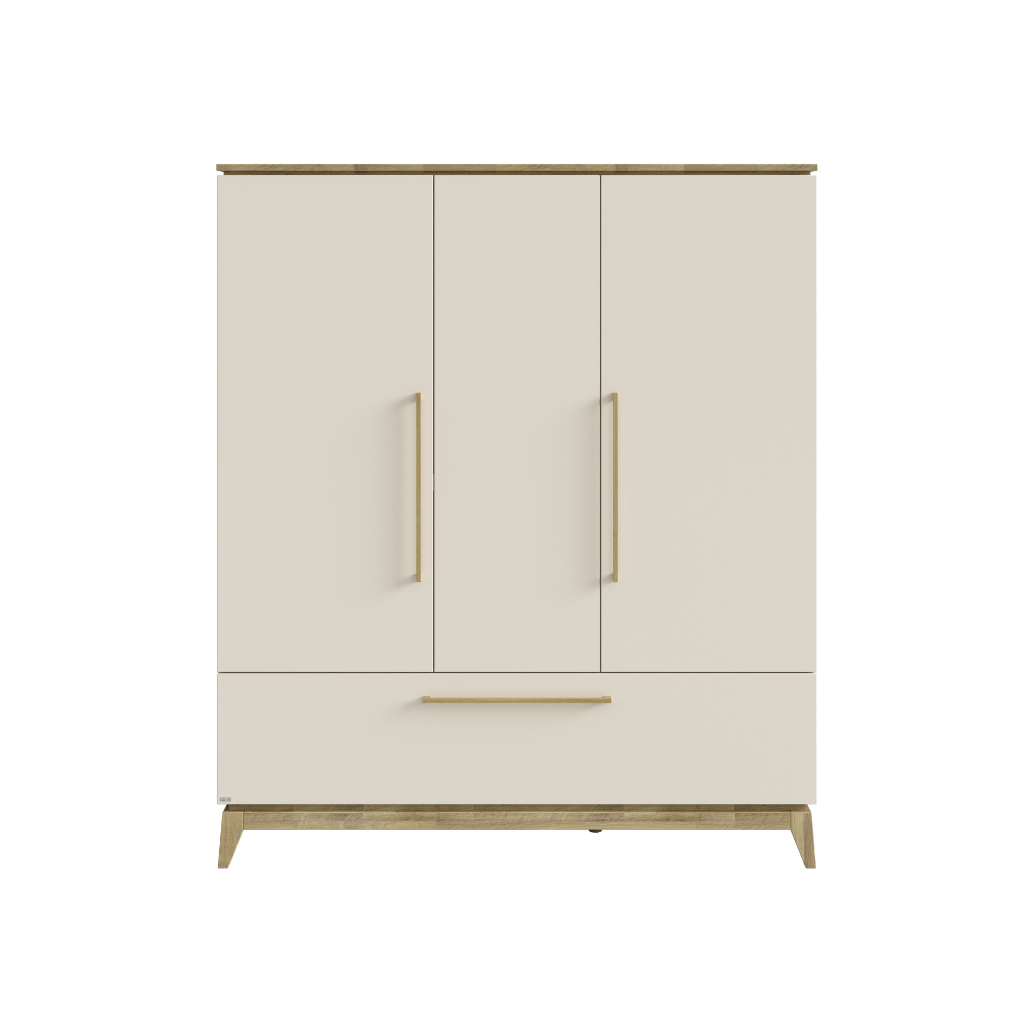 PAIDI Armoire à 3 Portes et 1 Tiroir Stiene Cashmere Beige