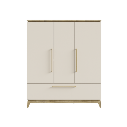 PAIDI Armoire à 3 Portes et 1 Tiroir Stiene Cashmere Beige