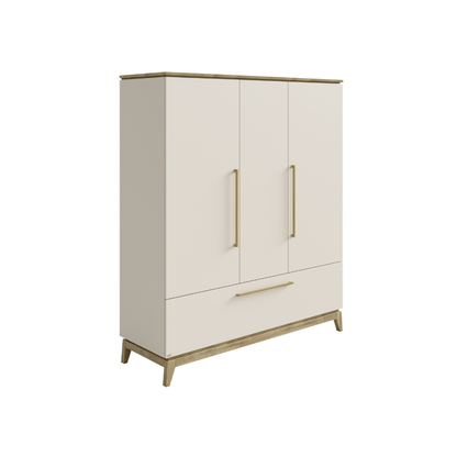PAIDI Armoire à 3 Portes et 1 Tiroir Stiene Cashmere Beige