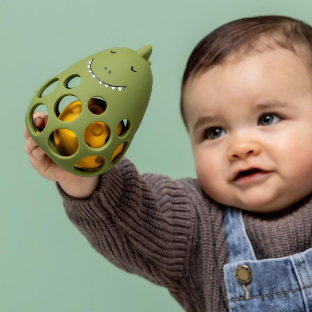 Trixie Sensorische Rammelaar Siliconen Mr. Dino Green