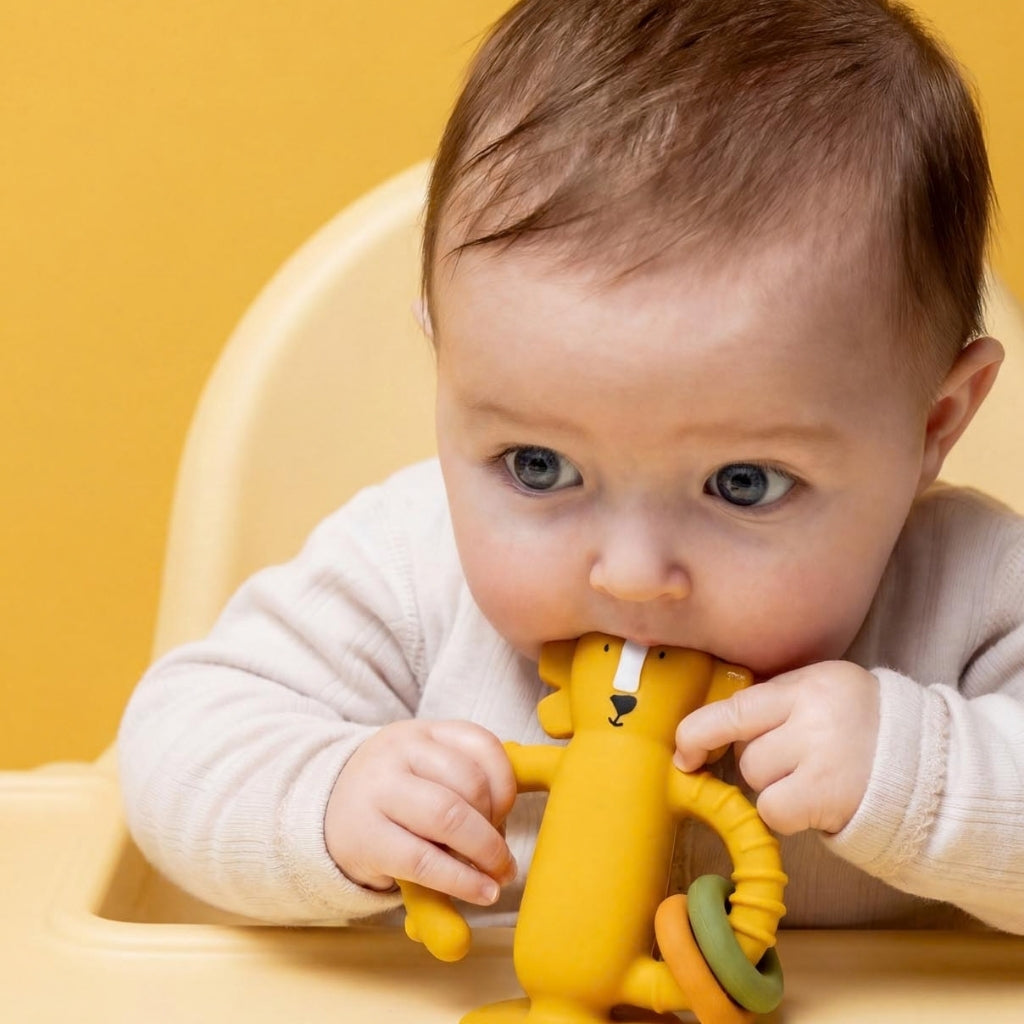 Trixie Sensorisch Speelfiguur Siliconen Met Zuignap Mr. Lion Yellow