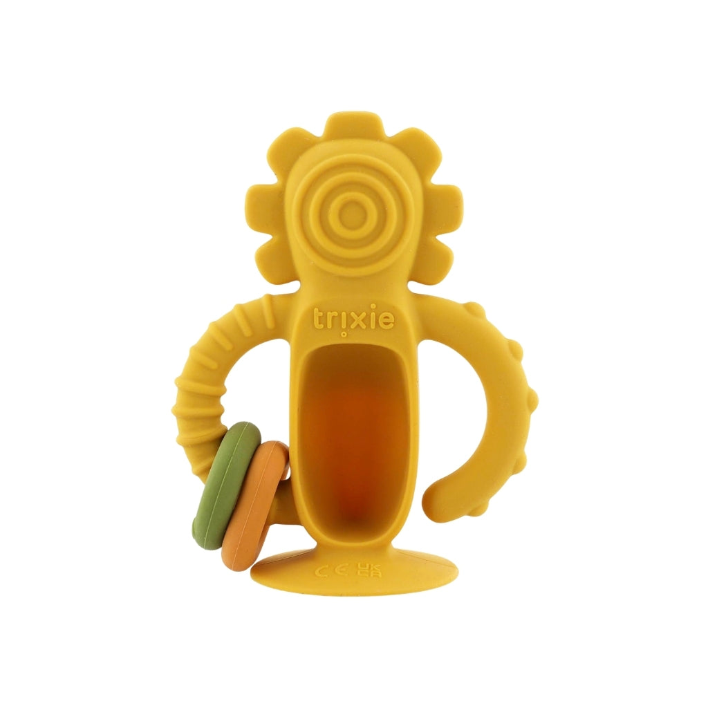 Trixie Sensorisch Speelfiguur Siliconen Met Zuignap Mr. Lion Yellow