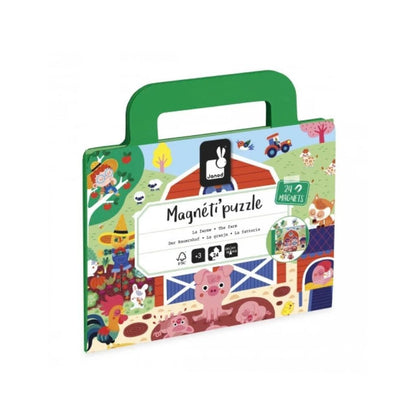 Janod Puzzle Magnétique Magnéti'puzzle Ferm Multi - 24 Pièces
