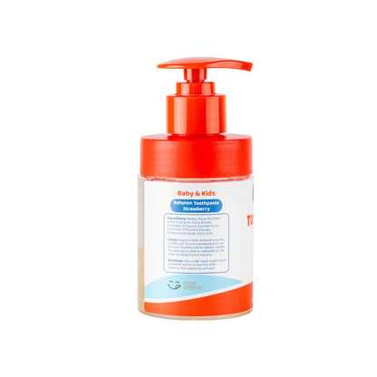 Babyton Tandpasta Pompflacon Fluoridevrij Aardbei Smaak 200 ml