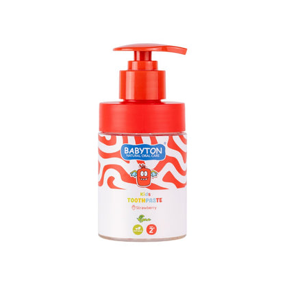 Babyton Tandpasta Pompflacon Met Fluoride 2+ Aardbei Smaak 200 ml