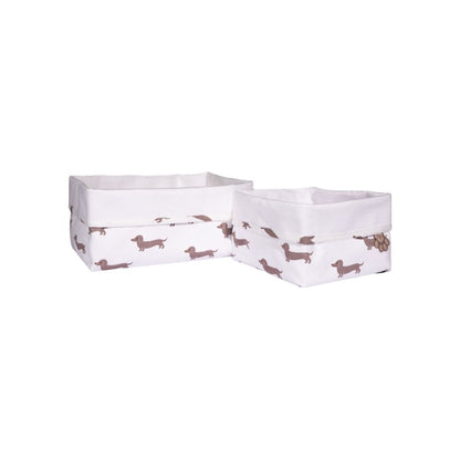 Pericles Panier De Rangement Teckel Allover Powder – 2 Pièces