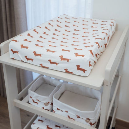 Pericles Housse Pour Matelas à Langer Teckel Allover Taupe