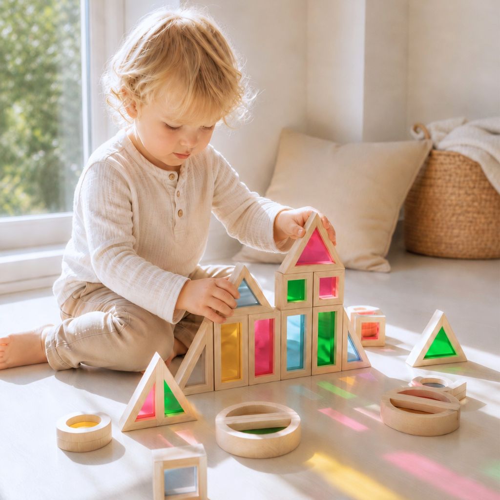 Sense2Play Houten Raamblokken Regenboog Lumi'Sky Multi – 24 Stuks