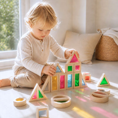 Sense2Play Houten Raamblokken Regenboog Lumi'Sky Multi – 24 Stuks