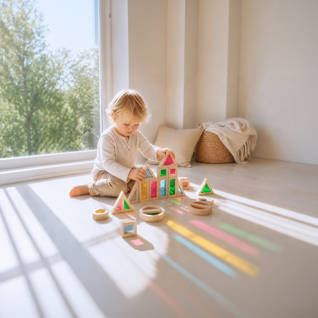Sense2Play Houten Raamblokken Regenboog Lumi'Sky Multi – 24 Stuks
