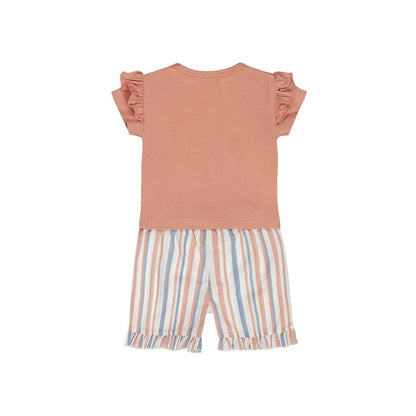 Dirkje 2-delige Kledingset T-shirt Met Korte Mouwen En Shorts Light Pink