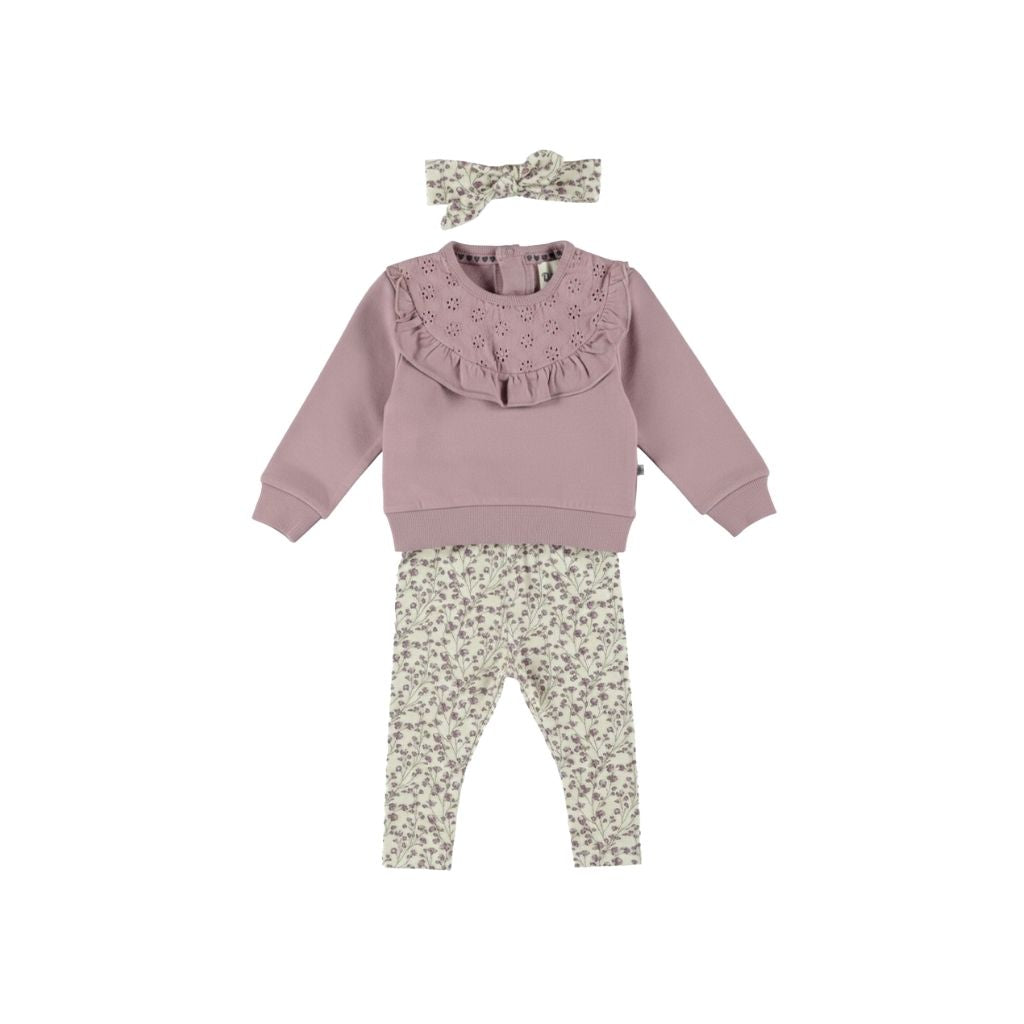 Dirkje Set 3 - Delig Sweater Legging Haarband Meisjes Elderberry