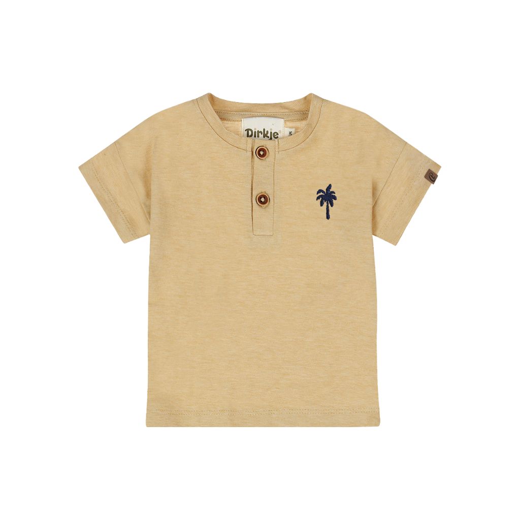 Dirkje T-shirt à Manches Courtes Couleur Camel-Jaune Pour Garçons
