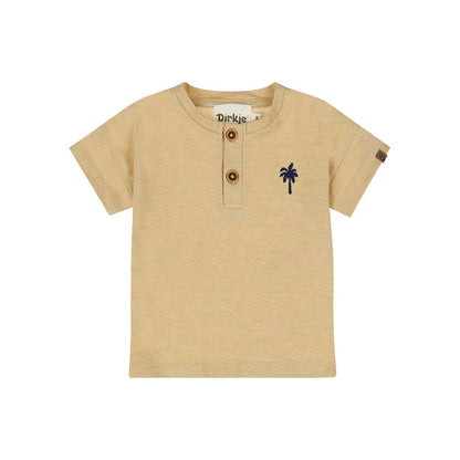 Dirkje T-shirt à Manches Courtes Couleur Camel-Jaune Pour Garçons