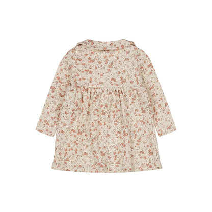 Dirkje Jurk bloem Beige grey meisje