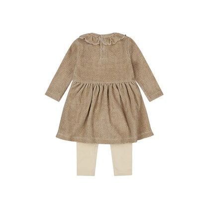 Dirkje Set 2-delig jurk en legging Beige grey meisje